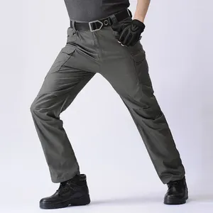 メンズパンツクイックドライアウトドアミリタリーマルチポケット弾性戦術パンツ防水プラスサイズ6XLカジュアルカーゴズボンの男性服