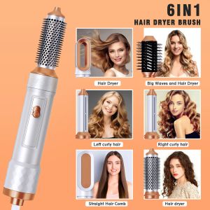 Dryers 5 in 1 Hair Dryer Brush Heat Comb Hair Curler Professional Iron Hair Straightener Styling Tool Hair Dryer Household Combination