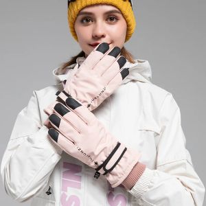 Перчатки лыжные перчатки лыжные перчатки зимние лыжные перчатки на открытые женские лыжные перчатки плюс бархатная вода репеллент Неоткрытые изнашивающие сенсорные экран