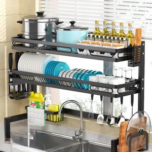 Kök förvaring handfat rack rack dränering multifunktionell för att sätta rätter och pinnar