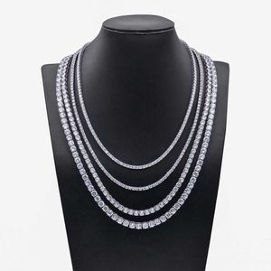 Pass Diamond Test Fashion Hip Hop Jewelry 2Mm--6.5Mm Sier Gold Plated Moissanite Diamond Tennis Necklace/Bracelet For Men