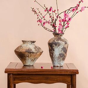 Vasi Vaso rustico in ceramica per fattoria Decorazioni per la casa vintage Ceramica decorativa per tavolo da fiori Mensola del soggiorno