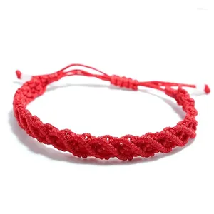 Charm Bracelets Handmade Braided Lucky Red Thread Bracelet Adjustable Men Women Friendship Yoga Meditation Hollow Couple Hand Rope Jewelry