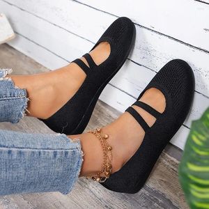 Casual Shoes Summer Mesh Breathable Mother Soft Sole Non-Slip Solid Color Comfort Ladies Footwear Flats Women Sneakers Zapatos