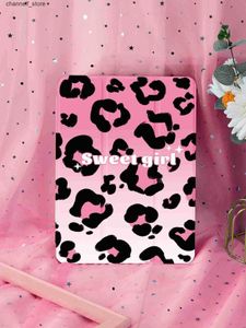 Capas para tablet PC Bolsas Capa para iPad leopardo rosa compatível com iPad 9,7 polegadas (6ª/5ª geração 2018/2017) Mini4/5 Air4/5 10,9 pol.Com suporte para canetaY240321Y240321