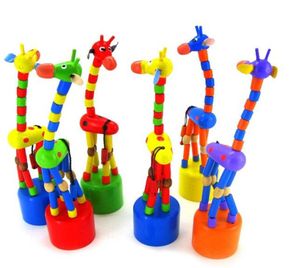 Baby Bildung Spielzeug Holz Bunte Tanzen Giraffe Puppe Lernen Spielzeug 18 cm Hohe Holz Tiere Spielzeug Hause Dekoration4086104