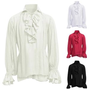 Erkek Gömlek Rönesans Victoria Steampunk Gotik Çarpık Ortaçağ Cadılar Bayramı Kostüm Giyim Kemezi Homme 240219