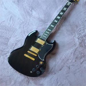SG Black Elec Guitar Çift Kartuş Gül Kavan Klavye Stokta Hızlı Nakliye Özelleştirilebilir