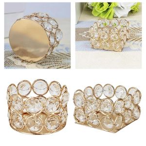 Candle Holders Gold Crystal Votive Small Tea Light Stand For