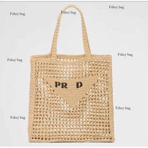 Designer Tote Bag Beach Fashion Mesh Hollow Woven For Summer Straw Black Apricot Summer Woven Semester Lare Capacity Shopping Bag