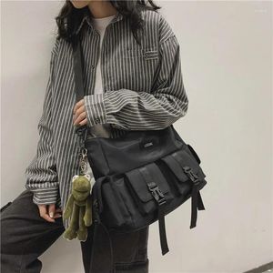 Bag Japanese Harajuku Fashion Ladies Multi-pocket Large Capacity Punk Shoulder Dark Women's Vintage Y2K School Messenger