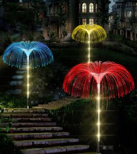 Solar Lawn Jellyfish Lamp Färgglada Fiber Optic Garden Lights Waterproof Outdoor Courtyard Landscape Decorative Light6263601