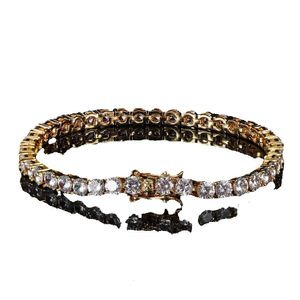 Fashioh 힙합 3mm CZ 테니스 팔찌 지르콘 비드 남성 팔찌 체인 여성용 glseiras bijoux sier gold crystal bracelets
