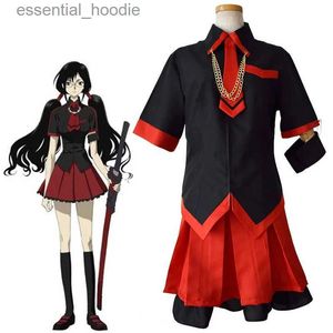 cosplay Anime Costumes Blood-C Kisaragi Saya Girl Costume Uniform Role Play with Long Hair Customized Halloween for WomenC24321