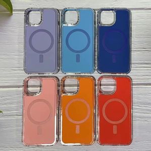 Magnetic attraction vehicle phone case For Samsung Galaxy S24 S24 plus S24 Ultra TPU Clear PC oppbag