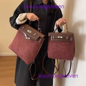 Hremms Kelyys High -End -Marke Klassische Einkaufstaschen für Frauen mit großer Kapazität Womens Rucksack 2024 Neues beliebtes vielseitiges Wildleder Mode Reisebericht Original 11 mit echtem LO