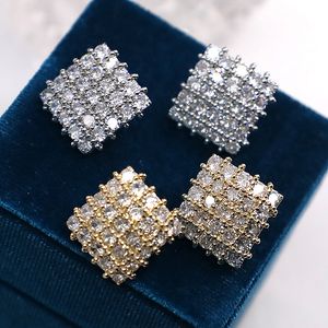 2024 Choucong Top Sell Stud örhängen Sparkling Lyxsmycken 925 Sterling Silver Rose Gold Fill 5 Rows 5a Cubic Zircon Party OL Women Diamond Earring Gift