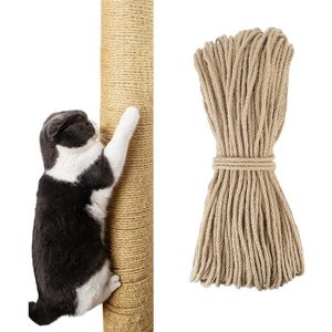 Cat Scratcher Rope DIY Natural Sisal Toy Cats Paw Claw Meble Protector Tree Tower Ramka wspinaczkowa Wiązanie 240320