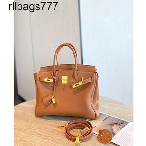 Genuine Leather Bk Classic Handbag Designer High Quality Women's Togo Upgraded Golden Brown Top handmade