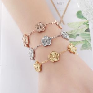 Bracciale designer per donne Fashion Classic 4 5 Clover Designer femmina Bracciale Lucky 10 Pattern Bracciale Flower Wedding Jewelry