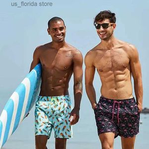 Męskie spodenki Summer Nowe spodnie plażowe męskie Szybkie suche luźne swobodne pnie pływania na świeżym powietrzu Męskie sporne spodnie plażowe Y240321