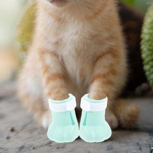 Trajes de gato 4 PCs Sapatos de capa de silicone para gatinhos Capas de garras de gatos adultos pequenas meias pequenas