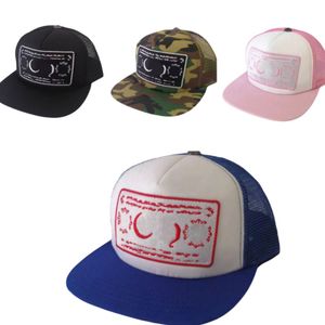 Projektant Chrome Letter Hearts Hat Baseball Men Caps Luksusowe krzyżowe haft kwiat damski męski Hip Hop Travel Visor Niebieski czarny gorras g7co#