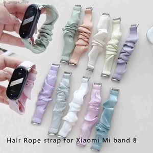 Titta på Bands Women Hair Band för Xiaomi Band 8 Elegant Elastic Fabric Strap for Miband 8 Smart Correa för Mi Band 8 Lady Girl Armband Y240321