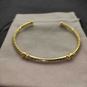 Braccialetti di lusso in argento sterling 925 da 3 mm Bracciale aperto con diamanti squisiti Oro 18 carati Serie X Accessori di design stile donna Regalo per feste di moda LZ2D