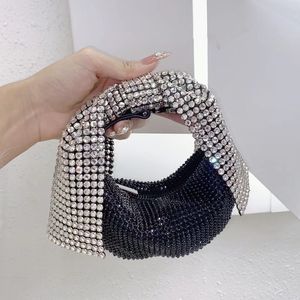 Fashion Mini Bag Crystal Shiny Rhinestones Diamonds Evening Bag Women Bow Knot Handbag Wedding Party Clutch Purse