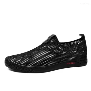 Sapatos casuais 2024 primavera verão masculino andando tênis ao ar livre leve respirável mocassins masculinos deslizamento-on condução