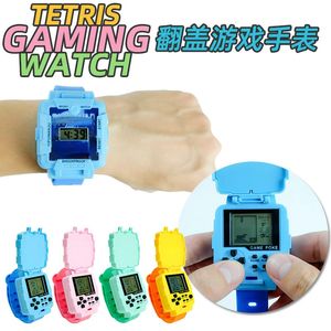 Puzzle Children Watch Cartoon Handheld Game Console Classic Retro Electronic Watches Kids Christmas Gifts for Boy Girl 240306