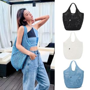 Üçgen Yaz Raffias Straw Tasarımcı Tote Çanta Kadın Pochette Mens Moda Debriyaj Dokuma Lüksler Plaj Çantası Lady High Crossbody Seyahat Omuz El Çantası