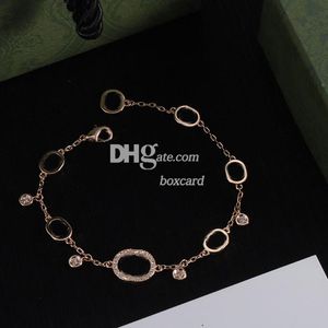 G Carta Selos Pulseiras Designer Matal Cadeia Strass Pulseiras Clássico Pulseiras de Corrente Fina