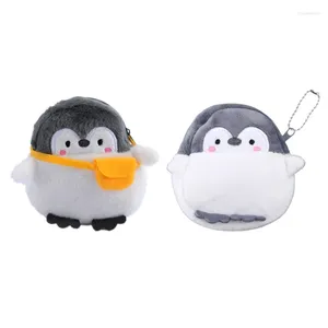 Sacos de armazenamento Pinguim Carteira Mini Plush Cartoon Animal Coin Bolsa Portátil para Moedas Batom Chave de Cabo de Dados