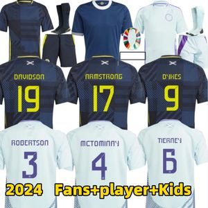 2024 Escócia Futebol Jersey 24 25 Seleção Escocesa MCGINN ROBERTSON ADAMS Camisa de Futebol Kit Infantil Conjunto Casa Azul Marinho Fora Branco 150 Anos Aniversário Especial