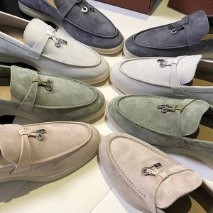 Comfortable Flat Casual 707 Shoes Bottomedmetal Driving Lazy Women's Khaki Suede 2024 Summer Spring And Autumn Walking Man