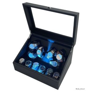 Automatic Watch Box Snake Skin Pattern PU Leather with 6 Shaking Watch Positions and 6 Watch Storage Positions Mechanical Watch Automatic Chain Loader 757