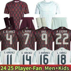 Messico CHICHARITO Maglie da calcio da uomo 22 23 H. LOZANO A. GUARDADO Abbigliamento da allenamento per casa R. JIMENEZ Maglia da calcio della squadra nazionale Versione per giocatori dei tifosi