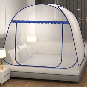 Enkel Yurt Mosquito Net Portable Camping Tält Enkel dubbelsäng Canopy för vuxen vikbar våningssäng Net Dreating Mosquito Net 240321