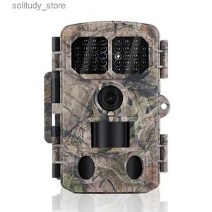 Hunting Trail Cameras 4K Hunting Trail Camera 3 PIR Trigger Speed ​​0.2s Wide Lens 120 grader 48 MP Bild 36 st Infraröd blå ljus Vattentät IP67 Q240321