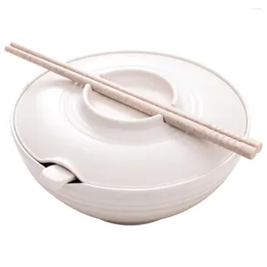 Skålar Instant Noodle Bowl och Chopstick Ramen Choptick Spoon Sallad With Lids Chopsticks Large Asian Soch Kitchen Japanese Style
