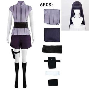 Cosplay Trajes de Anime 2024 Novo Japonês Hyuga Hinata Role Playing Peruca Roupas Femininas Conjunto de Carnaval de Halloween Hyuga Ninja Role Playing Jogadores e PerucasC24321