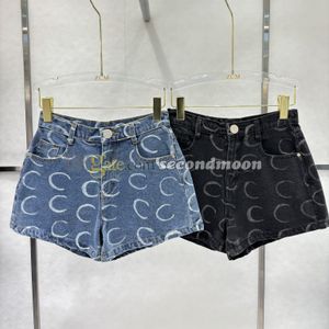 Kadınlar kot kısa pantolon tasarımcı mektupları jakard şort yaz seksi sıkı kot nefes alabilir jean pantolon