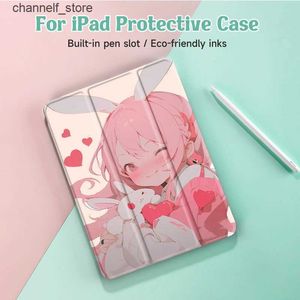 Tablet -PC -Koffer Taschen Anime Girls Hülle für iPad Air4/5 10.9infor iPad Pro 12.9 Mini 4/5/6 Cover mit Stifthalterauto Wake/Sleep Covery240321y240321