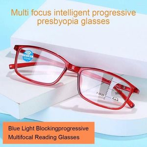 Sunglasses Blue Ray Blocking Anti-Blue Light Reading Glasses Multifocal Square Eyeglasses Portable Hyperopia For Men Women Office