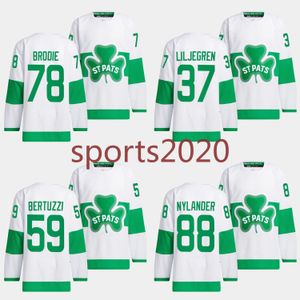 Özel Erkek Kadınlar 2024 St. Pats Auston Matthews John Tavares Hokey Jersey Yeşil Joe Thornton Mitch Marner Morgan Rielly St. Pats Patricks Günü Formaları S-4XL