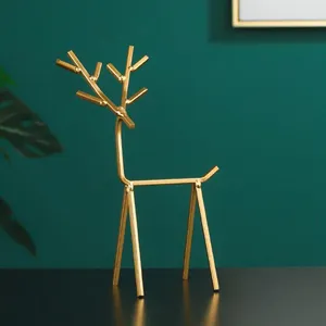 Jewelry Pouches Rack Deer Shape Lovely Wrought Iron Tree Necklace Racks For Bedroom Display Stand Storage