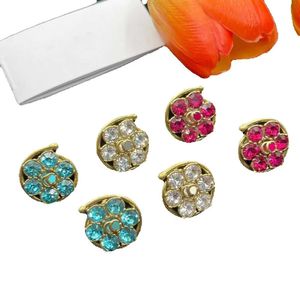 Designer Stud Earring 5 Colorful Shiny Diamond Earrings for Ladies to Wear as A G Jewelry Wedding Gift with Box