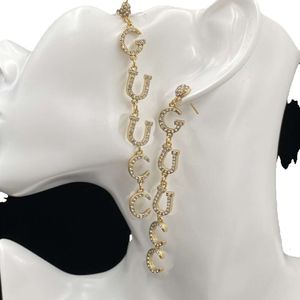 Designer Alphabet Dangle Fashion Jewelry Wedding Gift Earrings with Box